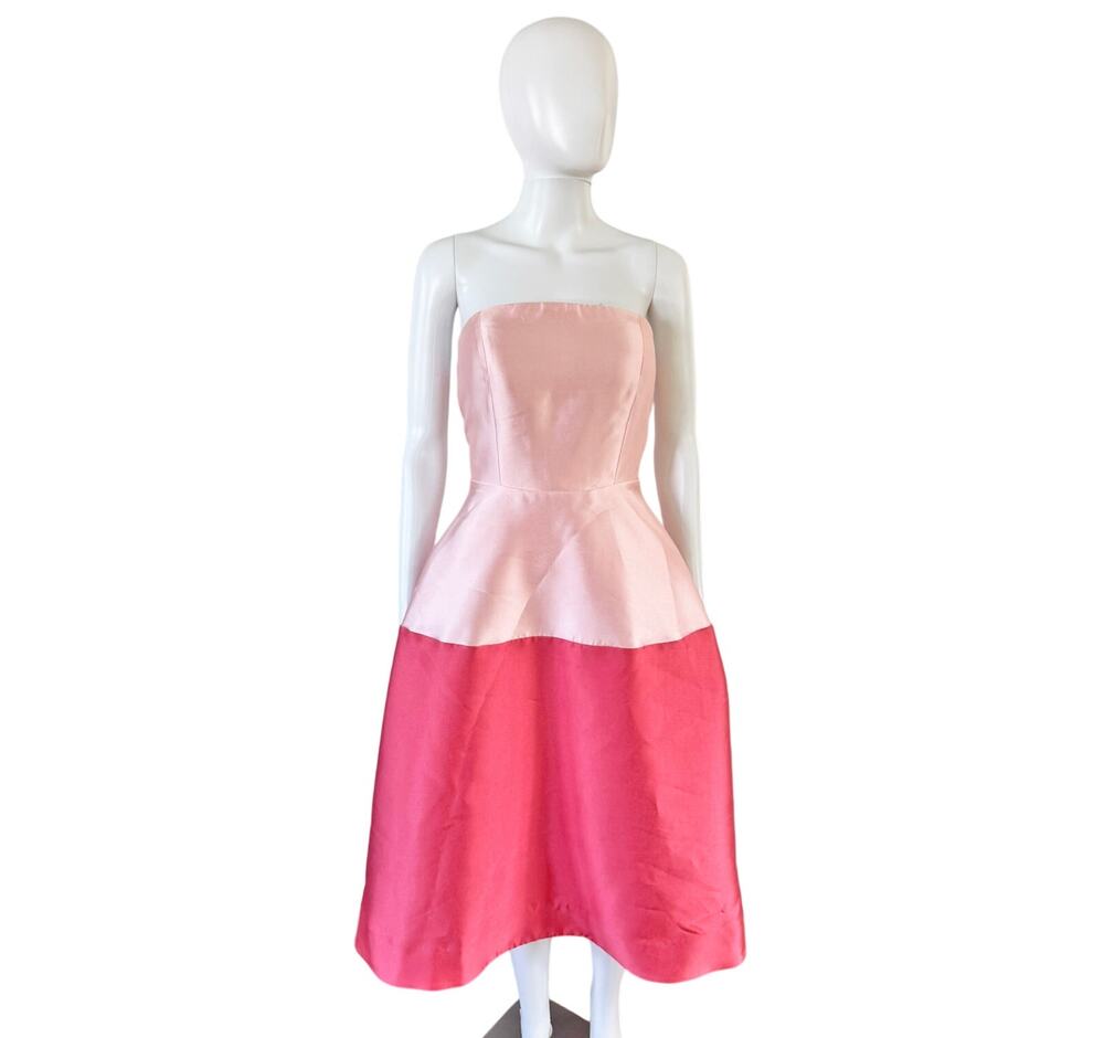 Erin Erin Featherson Pink Strapless Fit & Flare Midi Gown 4